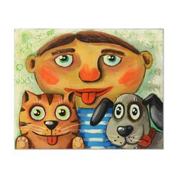 Mikheil Mikaberidze, Original Oil Painting on Canvas, Hand Signed Inverso with Certificate of Authen