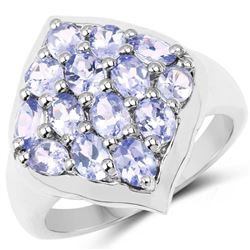 2.38 Carat Genuine Tanzanite .925 Sterling Silver Ring (size 8)