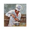 Image 1 : Michael Maselli, "La Chef Della Pasta" Original Acrylic Painting on Canvas, Hand Signed with Certifi