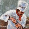 Image 2 : Michael Maselli, "La Chef Della Pasta" Original Acrylic Painting on Canvas, Hand Signed with Certifi