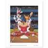 Image 1 : "At the Plate (Indians)" Numbered Limited Edition Giclee from Warner Bros. with Certificate of Authe