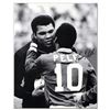 Image 1 : "Pele & Ali Hug" Autographed Print on Gallery Wrapped Canvas, Hand Signed by Legendary Brazilian Foo
