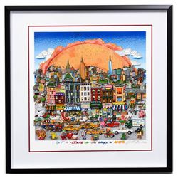 Charles Fazzino- 3D Construction Silkscreen Serigraph "Get A Taste of the World in N.Y.C"