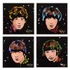 Image 1 : KAT, "4 Panel Beatles Set" Original Acrylic Painting on Gallery Wrapped Canvas, Hand Signed with Cer