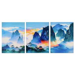 H. Leung, "Above the Blue" Limited Edition Triptych on Gallery Wrapped Canvas (90" x 40"), Numbered 
