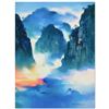 Image 2 : H. Leung, "Above the Blue" Limited Edition Triptych on Gallery Wrapped Canvas (90" x 40"), Numbered 