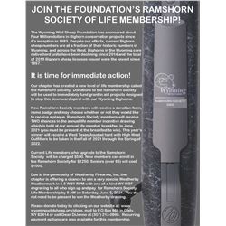 Wyoming Wild Sheep Foundation Ramshorn Society Life Membership