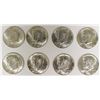 Image 2 : EIGHT PCS. 1964 SILVER HALF DOLLARS