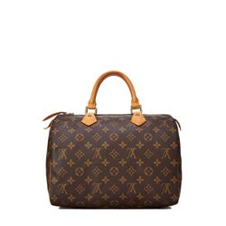 Louis Vuitton Monogram Canvas Leather Speedy 30 cm Bag