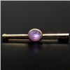 18k Yellow Gold 2.50 ctw Oval Bezel Set Pink Star Sapphire Bar Pin Brooch