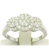 Image 1 : 14k Solid White Gold VS F 1.25Ctw 3 Round Cluster Diamond Ring Band