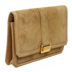 Hermes Vintage Tan Doblis Leather Clutch Bag