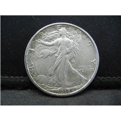 1918 Walking Liberty Half Dollar AU