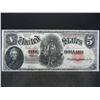 Image 1 : 1907 $5.00  "Woodchopper" Note! Nice Looking Note