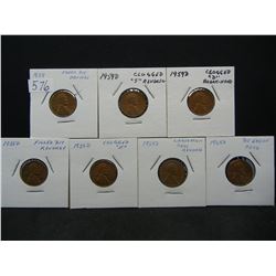 (7) 1959 Dated Lincoln Cent Minor Mint Errors Part of a Large Collection of Errors