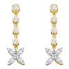 Image 1 : Diamond Flower Cluster Dangle Earrings 3/4 Cttw 10kt Yellow Gold
