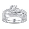 Diamond Bridal Wedding Engagement Ring Band Set 1/4 Cttw 10k White Gold