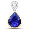 10.48 ctw Tanzanite & Diamond Pendant 18K White Gold - REF-1012W8M