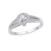 Diamond Solitaire Split-shank Bridal Wedding Engagement Ring 1/4 Cttw 10kt White Gold