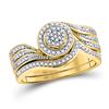 Diamond Bridal Wedding Engagement Ring Band Set 1/3 Cttw 10kt Yellow Gold