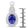 Image 2 : 9.60 ctw Tanzanite & Diamond Pendant 18K White Gold - REF-984X8Y