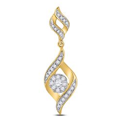 Diamond Fashion Cluster Pendant 1/3 Cttw 14kt Yellow Gold