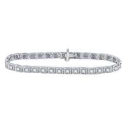 Diamond Fashion Tennis Bracelet 3/4 Cttw 10kt White Gold