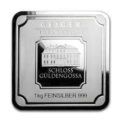 Genuine 1 kilo 0.999 Fine Silver Bar - Geiger Security Series