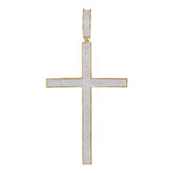 Mens Diamond Roman Cross Large Charm Pendant 2.00 Cttw 10kt Yellow Gold