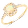 Image 1 : 0.60 ctw Ethiopian Opal & Diamond Ring 14K Yellow Gold - REF-33T2X