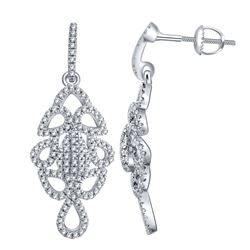 0.33 CTW Diamond Earrings 14K White Gold - REF-30H7M