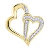 Image 1 : Diamond Double Linked Heart Pendant 1/20 Cttw 10kt Yellow Gold