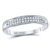 Image 1 : Diamond Double Row Band Ring 1/10 Cttw 10kt White Gold