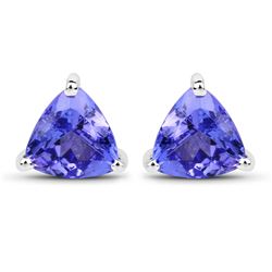 0.86 ctw Tanzanite Earrings 14K White Gold - REF-23R2K