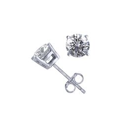 14K White Gold 1.04 ctw Natural Diamond Stud Earrings - REF-141A9V