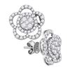 Image 1 : Diamond Convertible Star Dangle Jacket Earrings 1.00 Cttw 18kt White Gold