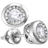 Image 1 : Diamond Solitaire Screwback Stud Earrings 1/4 Cttw 10kt White Gold