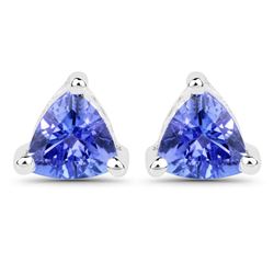 0.64 ctw Tanzanite Earrings 14K White Gold - REF-16Y6N