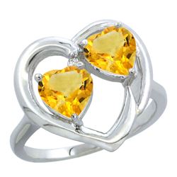 2.60 CTW Citrine Ring 14K White Gold - REF-33R9H