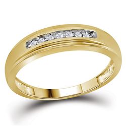 Mens Diamond Wedding Anniversary Band Ring 1/12 Cttw 10kt Yellow Gold