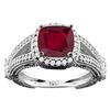 Image 1 : 3.85 CTW Ruby & Diamond Ring 14K White Gold - REF-56X2M