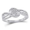 Image 1 : Diamond Circle Cluster Strand Ring 1/6 Cttw 10kt White Gold