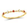 Image 1 : Round Ruby Diamond Beaded Stackable Band Ring 1/20 Cttw 10kt Yellow Gold