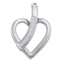 Diamond Heart Pendant .03 Cttw 10kt White Gold