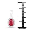 Image 2 : 1.04 ctw Ruby & White Diamond Pendant 14K White Gold - REF-32X8Y