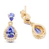 Image 2 : 1.12 ctw Tanzanite & Diamond Earrings 14K Yellow Gold - REF-34W6M