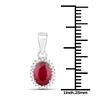 Image 2 : 0.97 ctw Ruby & White Diamond Pendant 14K White Gold - REF-24A2M