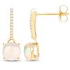 Image 2 : 1.07 ctw Ethiopian Opal & Diamond Earrings 14K Yellow Gold - REF-28A6M