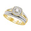 Image 1 : Diamond Bridal Wedding Engagement Ring Band Set 1/2 Cttw 10k Yellow Gold