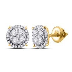 Diamond Cindy's Dream Cluster Earrings 1/4 Cttw 10kt Yellow Gold